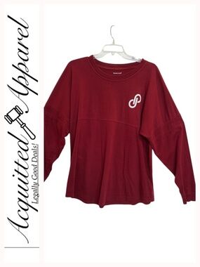 POSHMARK Est. 2011 Burgundy Long Sleeve Pullover Sweatshirt White Logo